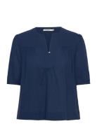 Scotch & Soda Printed Short Sleeve Top Marinblå