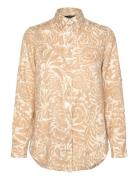 Lauren Ralph Lauren Relaxed Fit Floral Linen Shirt Beige