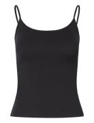Weekday Fitted Strappy Scoop Neck Singlet Svart