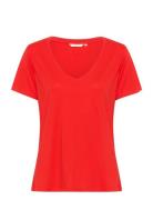 Cream Crnaia Deep V-Neck T-Shirt Röd