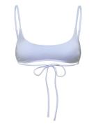Monki Scoop Neck Bikini Top Blå