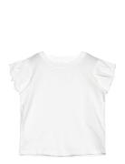 Mango Short-Sleeved Cotton T-Shirt Vit