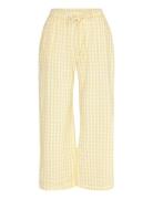 Lindex Trousers Pyjama Seersucker Gul