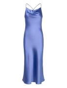 Object Objsateen S/L Midi Dress A Fair Div Blå