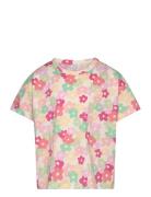 Lindex Top Ss Cropped Flower Print Multi/patterned