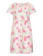 Lindex Dress Ss Woven Aop Tie Detail Rosa