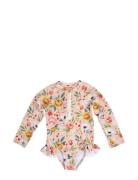 Filibabba Vilje – Uv-Dragt 3-4 År – Ocean Blossom Rosa
