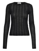 House Of Dagmar Wool Lace Top Svart