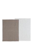 Södahl Tea Towel 50X70 Line 2 Pcs Taupe/White Multi/patterned