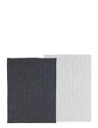 Södahl Tea Towel 50X70 Line 2 Pcs Ash/White Multi/patterned