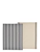 Södahl Tea Towel 50X70 Soft Grey 2 Pcs Multi/patterned