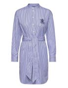 Lauren Ralph Lauren Striped Belted Broadcloth Shirtdress Blå