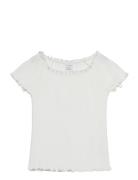 Lindex Top Rib With Curly Hem And Aop Vit