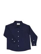 Geggamoja Linen Shirt L.s Marinblå
