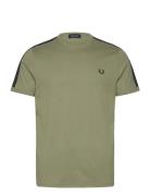 Fred Perry C Tape Ringer T-Shirt Khaki Green