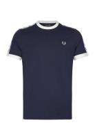 Fred Perry Taped Ringer T-Shirt Blå