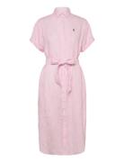Polo Ralph Lauren Striped Linen Short-Sleeve Shirtdress Rosa