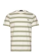 Fred Perry Fine Stripe T-Shirt Grön