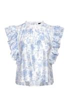 Gina Tricot Mini Boho Frill Top Blå