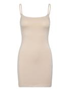 Gina Tricot Basic Mini Slip Dress Beige