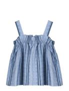 Fliink Amie Ruffle Top Blå