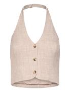 Gina Tricot Halterneck Tailored Vest Beige
