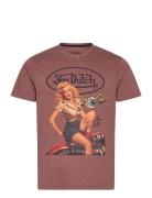 Von Dutch T-Shirt Print Burgundy Von Dutch Röd