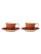 Maxwell & Williams Silk Road Demi Cup & Saucer Red 2-Psc Röd