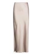 Lindex Maxikjol I Satin Kräm