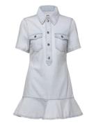 Monki Denim Tunic Mini Dress Grå