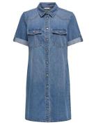 ONLY Onllisa S/S Dnm Dress Gua Noos Blå