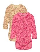Mini Rodini Mini Leopard Aop 2-Pack Ls Body Multi/patterned
