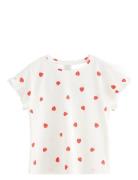 Lindex Top Dropped Shoulder Frill Aop Vit