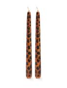 Anna + Nina Leopard Candle - Set Of 2 Brun