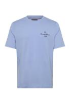 Tommy Hilfiger Outline Flag Script Tee Blå
