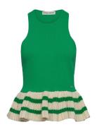 STINE GOYA 2383 Lightweight Knit, Ruffle Tank Grön