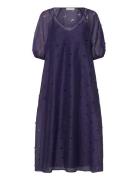 STINE GOYA 1608 Organza, Puff Sleeve Long Dres Lila