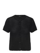 Gina Tricot Knitted Crochet Cardigan Svart