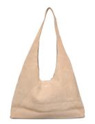 Mango Suede Shoulder Bag Beige