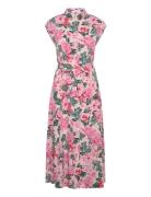 Mango Printed Shirt Dress With Belt Rosa