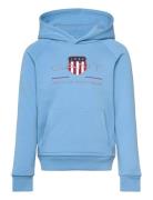 GANT Archive Shield Raglan Hoodie Blå