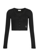 Calvin Klein Jeans Ls Woven Label 2X2 Cotton Rib Ca Svart