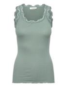 Rosemunde Rwbabette Silk Sl U-Neck Long Lace Grön