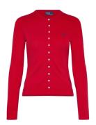 Polo Ralph Lauren Stretch Mesh Cotton Crewneck Cardigan Röd