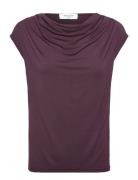 Rosemunde Rwbiarritz Ss Waterfall T-Shirt Burgundy