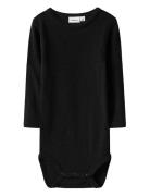 Name It Nbnwax Wool Rib Ls Body Noos Svart