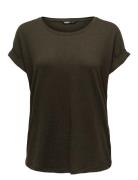 ONLY Onlmoster S/S O-Neck Top Jrs Khaki Green