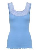 Rosemunde Rwbernadine Sl U-Neck Regular Lace Blå