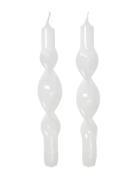 Broste Copenhagen Twist Taper Candle Silver