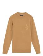 Lyle & Scott L&S Monogram Crew Neck Jumper Orange